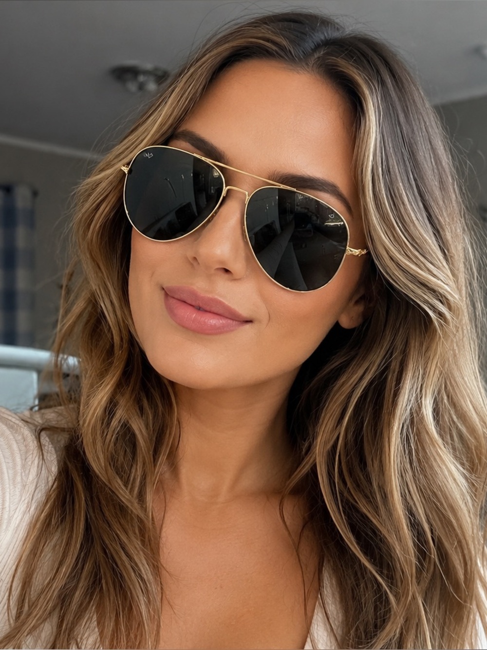 Vintage American Optical AO Gold Aviator Sunglasses Black Lenses 52□14 Unisex